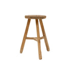 Tabouret rond en bois d'orme vintage