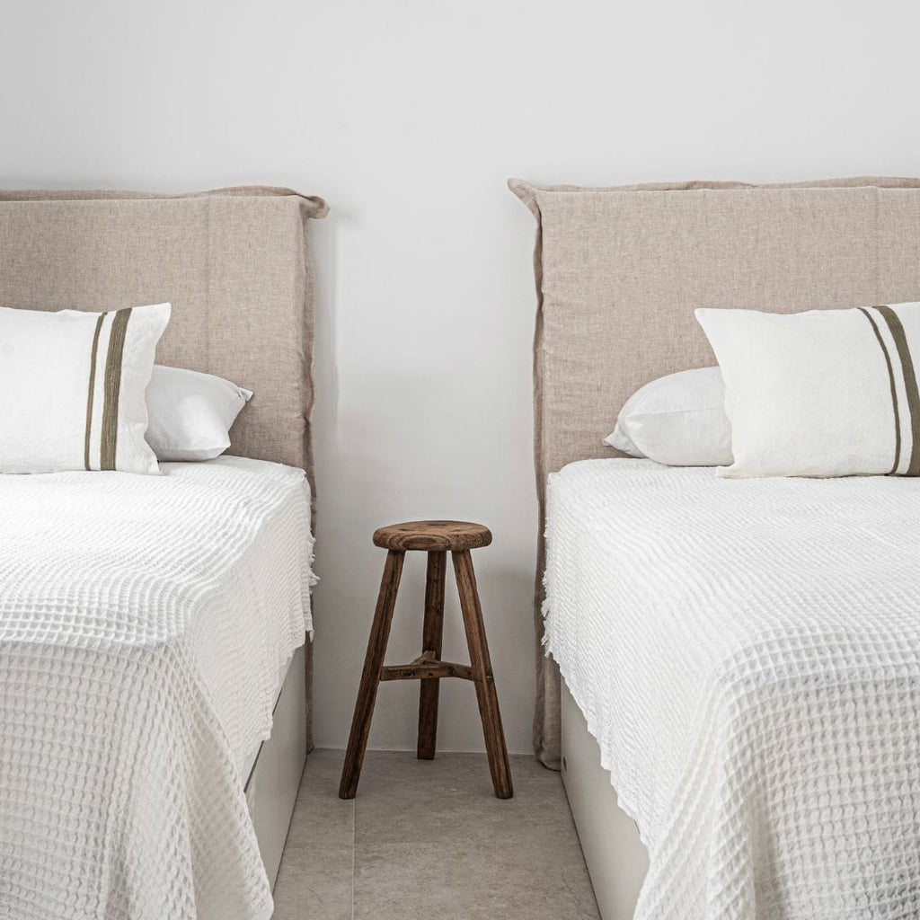 Tabouret rond en bois d'orme vintage