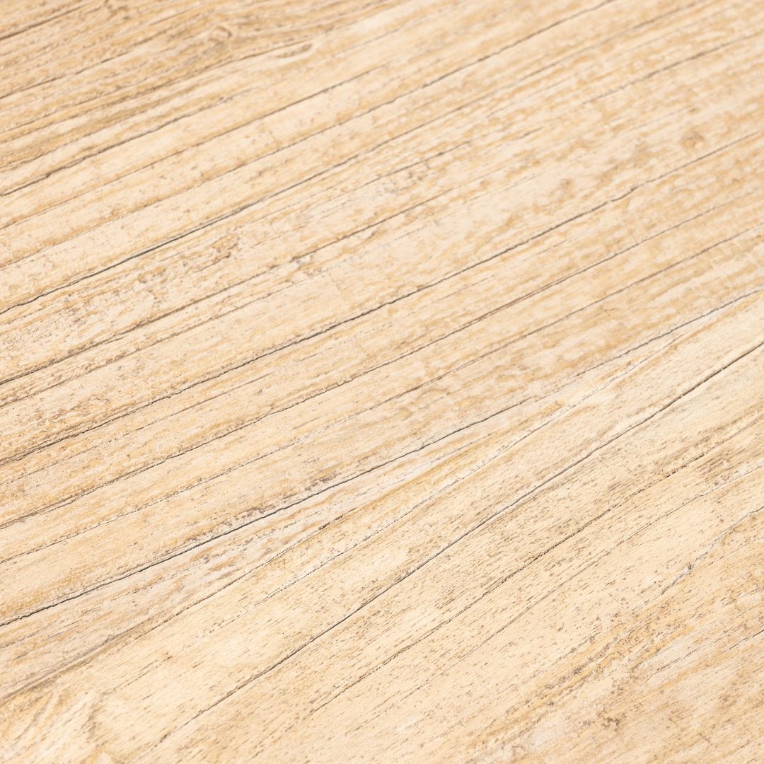 Tabouret rond en bois d'orme vintage