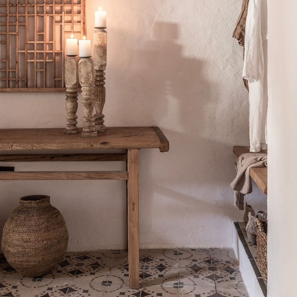 Porte-bougie en bois vintage | 50cm