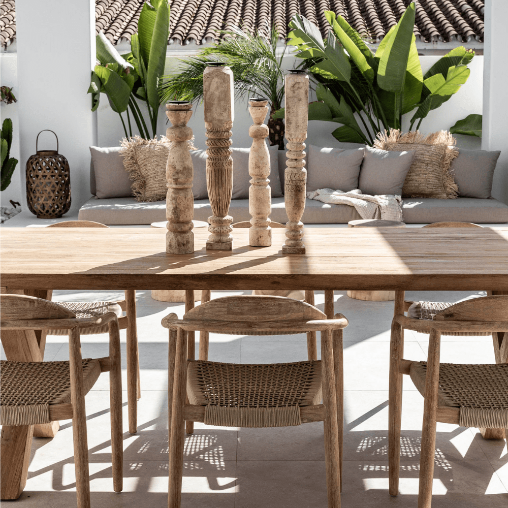 Porte-bougie en bois vintage | 50cm