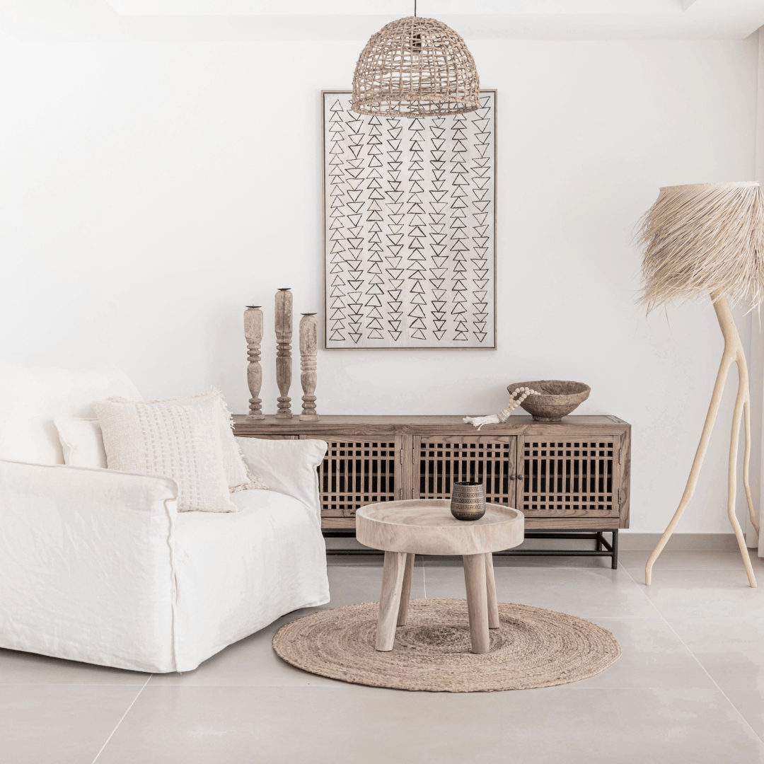 Porte-bougie en bois vintage | 55-60cm