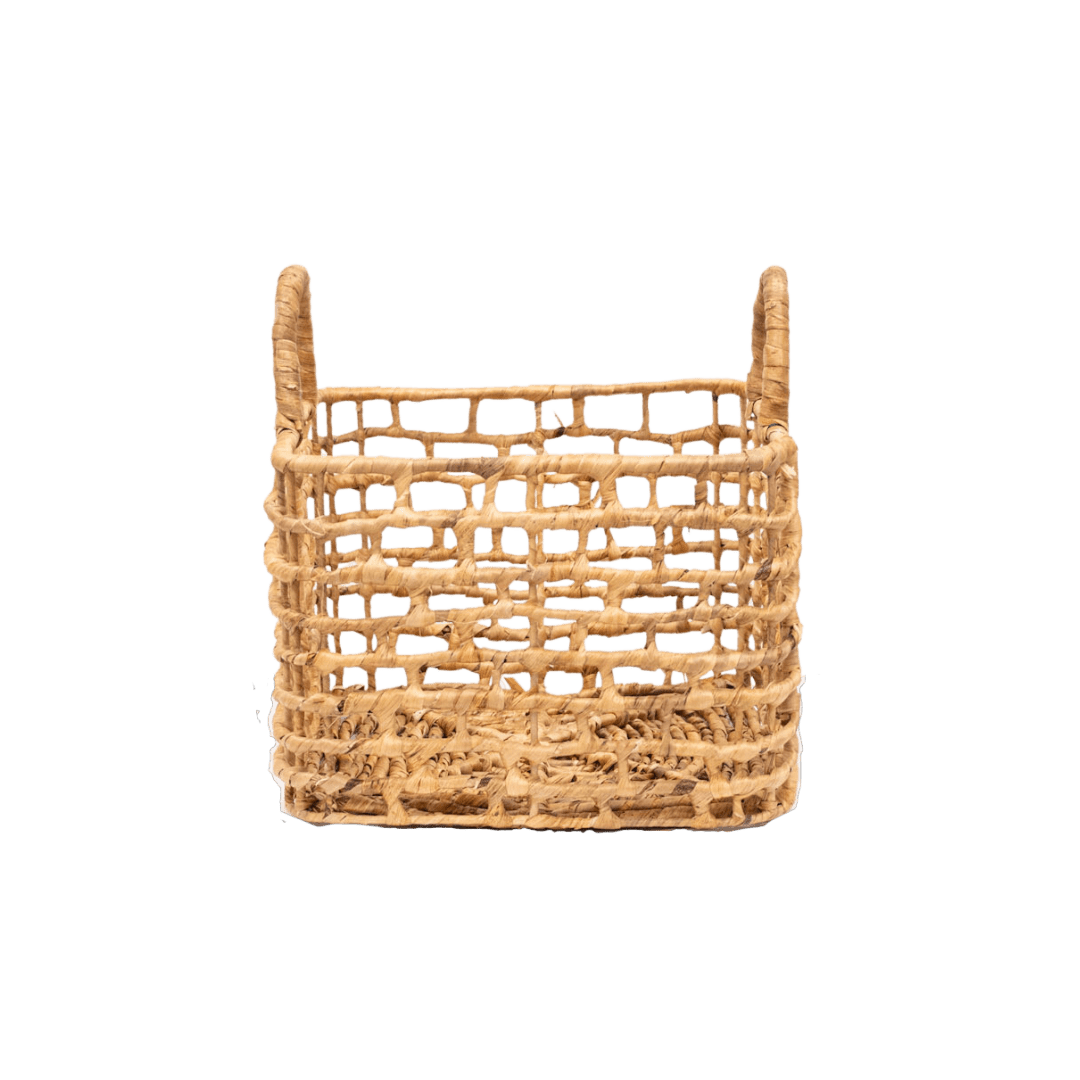 Panier carré en jonc d'eau | M
