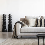 Porte-bougie en bois | Noir 20x60cm