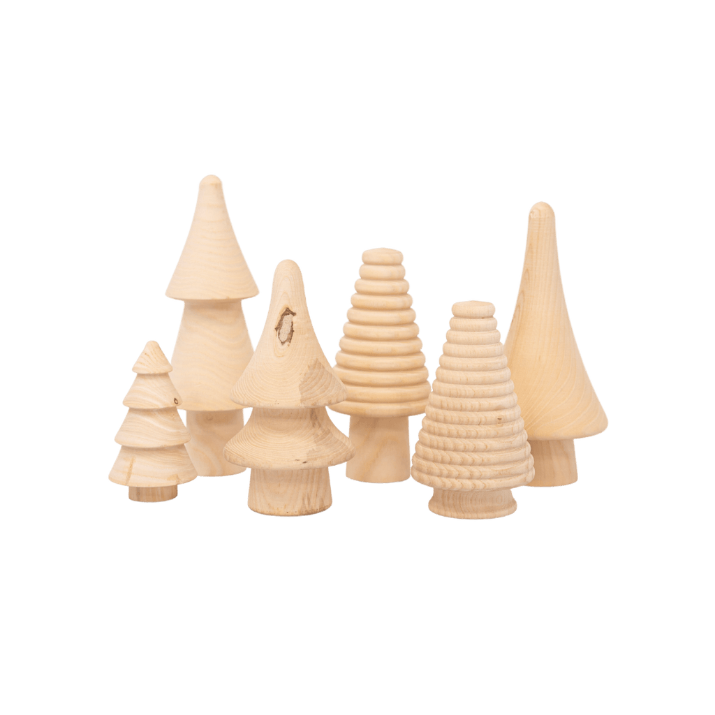 Ensemble de sapin de Noël en bois