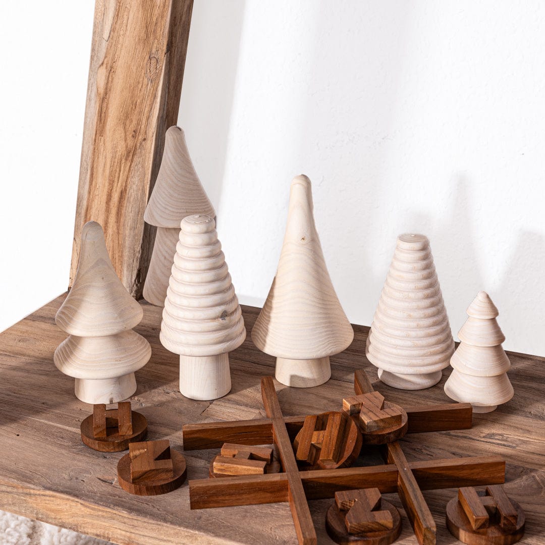 Ensemble de sapin de Noël en bois