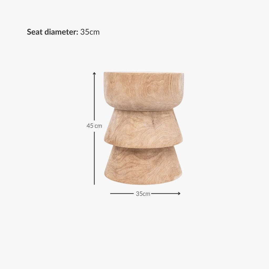 Tabouret en zigzag | Naturel 35x45cm